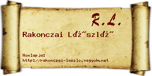 Rakonczai László névjegykártya
